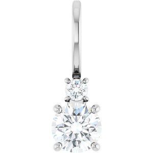 14K White Gold 4.5 mm Round Charm/Pendant Mounting