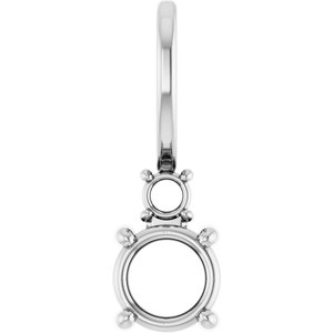 14K White Gold 4.5 mm Round Charm/Pendant Mounting – image 2