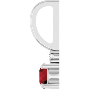 Platinum Natural Mozambique Garnet & .02 CT Natural Diamond Charm/Pendant – image 3