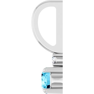 Platinum Natural Aquamarine & .02 CT Natural Diamond Charm/Pendant – image 3
