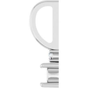 Sterling Silver 3.5 mm Round .02 CT Natural Diamond Semi-Set Charm/Pendant – image 6
