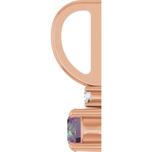 14K Rose Gold Natural Alexandrite & .02 CT Natural Diamond Charm/Pendant – image 3