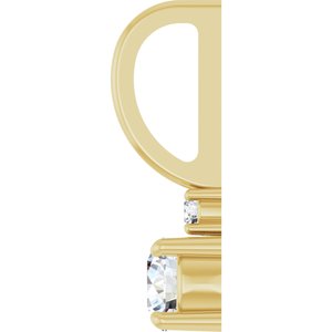 14K Yellow Gold Natural White Sapphire & .02 CT Natural Diamond Charm/Pendant – image 3