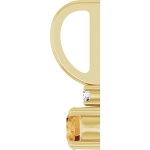 14K Yellow Gold Natural Citrine & .02 CT Natural Diamond Charm/Pendant