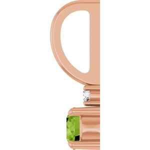 14K Rose Gold Natural Peridot & .02 CT Natural Diamond Charm/Pendant – image 3