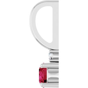 Sterling Silver Lab-Grown Ruby & .02 CT Natural Diamond Charm/Pendant – image 3