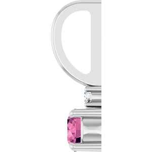 Sterling Silver Natural Pink Tourmaline & .02 CT Natural Diamond Charm/Pendant – image 3
