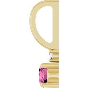 14K Yellow Gold Natural Pink Tourmaline & .02 CT Natural Diamond Charm/Pendant – image 3