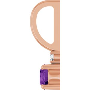 14K Rose Gold Natural Amethyst & .02 CT Natural Diamond Charm/Pendant – image 3