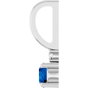 Sterling Silver Lab-Grown Blue Sapphire & .02 CT Natural Diamond Charm/Pendant – image 3