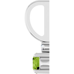 Platinum Natural Peridot & .02 CT Natural Diamond Charm/Pendant – image 3