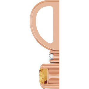 14K Rose Gold Natural Citrine & .02 CT Natural Diamond Charm/Pendant – image 3
