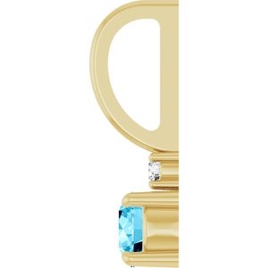 14K Yellow Gold Natural Aquamarine & .02 CT Natural Diamond Charm/Pendant – image 3