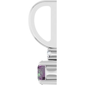 Sterling Silver Lab-Grown Alexandrite & .02 CT Natural Diamond Charm/Pendant – image 3