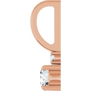 14K Rose Gold 3.5 mm Round .02 CT Natural Diamond Semi-Set Charm/Pendant – image 5