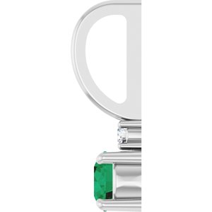 Platinum Lab-Grown Emerald & .02 CT Natural Diamond Charm/Pendant – image 3