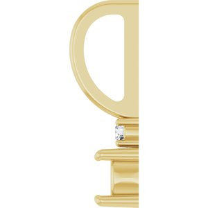14K Yellow Gold 3.5 mm Round .02 CT Natural Diamond Semi-Set Charm/Pendant – image 6