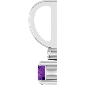 14K White Gold Natural Amethyst & .02 CT Natural Diamond Charm/Pendant – image 3
