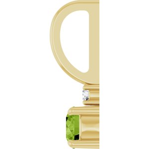 14K Yellow Gold Natural Peridot & .02 CT Natural Diamond Charm/Pendant