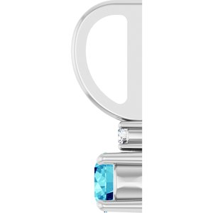 Sterling Silver Natural Blue Zircon & .02 CT Natural Diamond Charm/Pendant – image 3