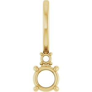 14K Yellow Gold 3.5 mm Round Charm/Pendant Mounting – image 2