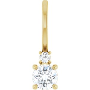 14K Yellow Gold 3.5 mm Round Charm/Pendant Mounting