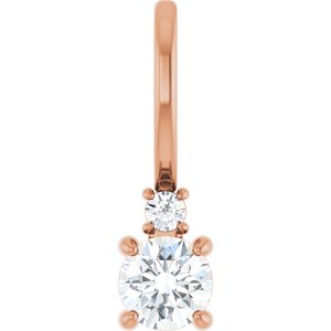 14K Rose Gold 3.5 mm Round Charm/Pendant Mounting