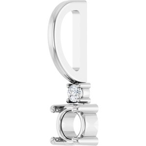 Platinum 3.5 mm Round .02 CT Natural Diamond Semi-Set Charm/Pendant – image 4