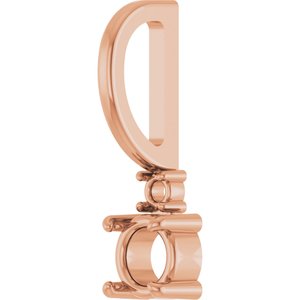 14K Rose Gold 3.5 mm Round Charm/Pendant Mounting – image 4