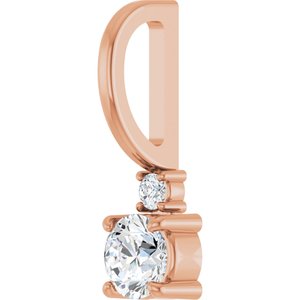 14K Rose Gold 3.5 mm Round Charm/Pendant Mounting – image 3