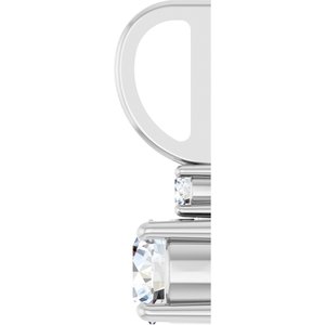 Platinum Natural White Sapphire & .03 CT Natural Diamond Charm/Pendant – image 3