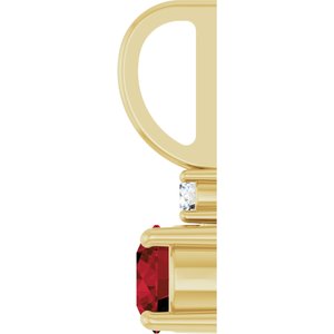 14K Yellow Gold Natural Mozambique Garnet & .03 CT Natural Diamond Charm/Pendant – image 3