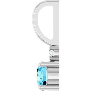14K White Gold Natural Aquamarine & .03 CT Natural Diamond Charm/Pendant – image 3