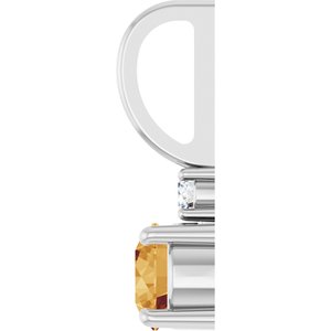 Sterling Silver Natural Citrine & .03 CT Natural Diamond Charm/Pendant – image 3