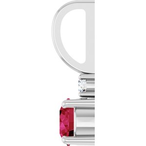 Platinum Natural Ruby & .03 CT Natural Diamond Charm/Pendant – image 3