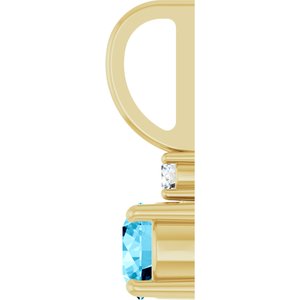14K Yellow Gold Natural Aquamarine & .03 CT Natural Diamond Charm/Pendant – image 3
