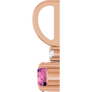 14K Rose Gold Natural Pink Tourmaline & .03 CT Natural Diamond Charm/Pendant – image 3