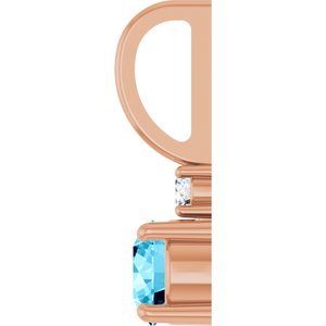 14K Rose Gold Natural Aquamarine & .03 CT Natural Diamond Charm/Pendant – image 3