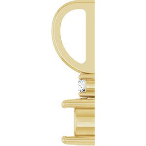 14K Yellow Gold 4.5 mm Round .03 CT Natural Diamond Semi-Set Charm/Pendant – image 6