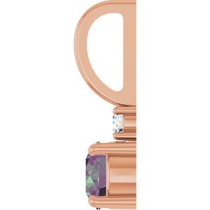 14K Rose Gold Lab-Grown Alexandrite & .03 CT Natural Diamond Charm/Pendant – image 3