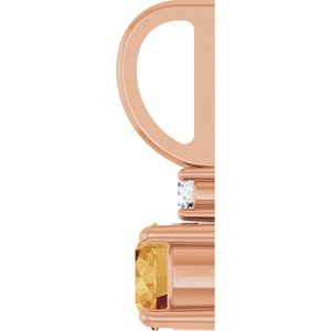 14K Rose Gold Natural Citrine & .03 CT Natural Diamond Charm/Pendant – image 3