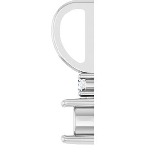 Sterling Silver 4.5 mm Round .03 CT Natural Diamond Semi-Set Charm/Pendant – image 6