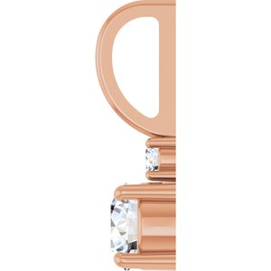 14K Rose Gold 4.5 mm Round .03 CT Natural Diamond Semi-Set Charm/Pendant – image 5
