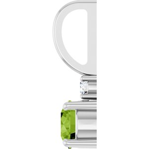 Sterling Silver Natural Peridot & .03 CT Natural Diamond Charm/Pendant – image 3