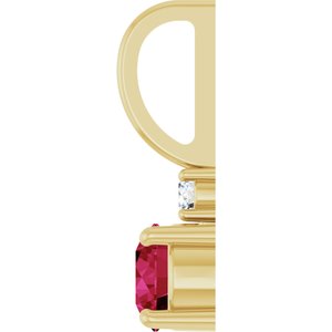 14K Yellow Gold Natural Ruby & .03 CT Natural Diamond Charm/Pendant – image 3