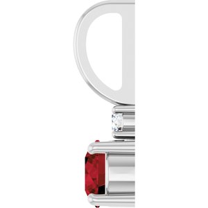 Sterling Silver Natural Mozambique Garnet & .03 CT Natural Diamond Charm/Pendant – image 3