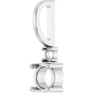 14K White Gold 4.5 mm Round Charm/Pendant Mounting – image 4