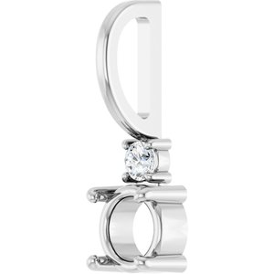 14K White Gold 4.5 mm Round .03 CT Natural Diamond Semi-Set Charm/Pendant – image 4