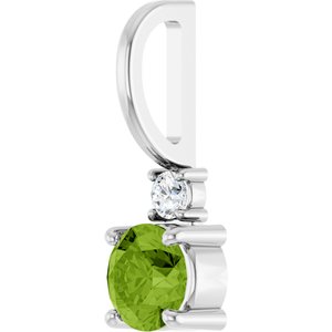Sterling Silver Natural Peridot & .03 CT Natural Diamond Charm/Pendant – image 2