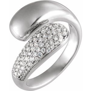 Pavé-Style Bypass Ring
